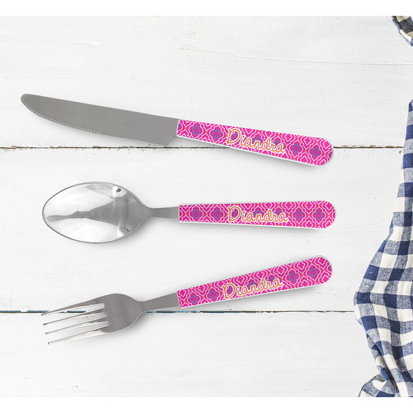 Colorful Trellis Cutlery Set - w/ PLATE