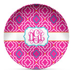 Colorful Trellis Microwave Safe Plastic Plate - Composite Polymer (Personalized)