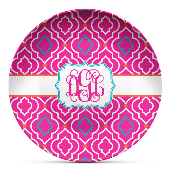 Custom Colorful Trellis Microwave Safe Plastic Plate - Composite Polymer (Personalized)