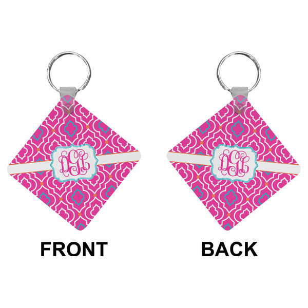 Colorful Trellis  Diamond Keychain (Front + Back)