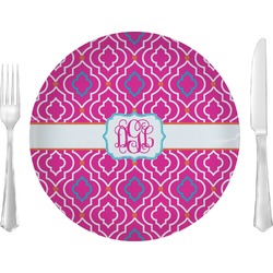 Colorful Trellis 10" Glass Lunch / Dinner Plates - Single or Set (Personalized)