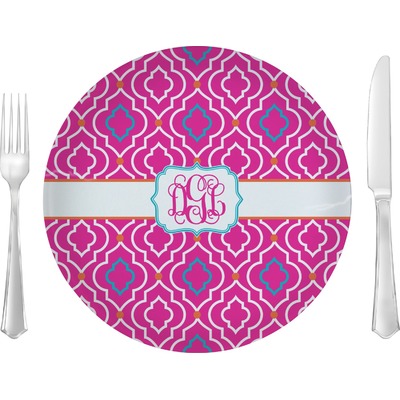Colorful Trellis 10" Glass Lunch / Dinner Plates - Single or Set (Personalized)