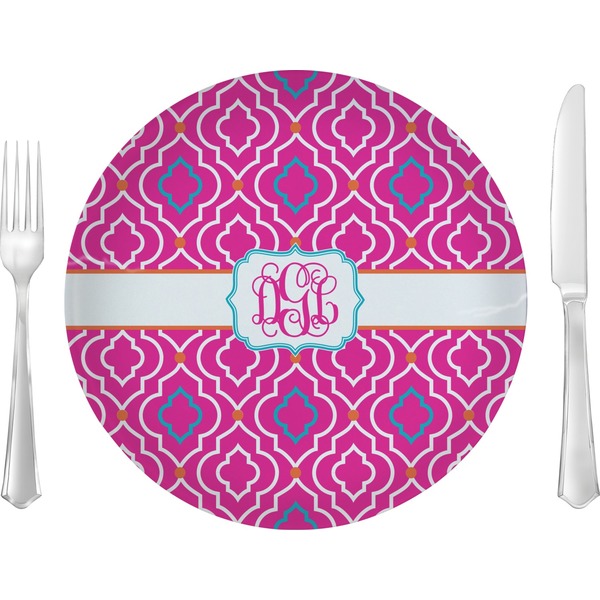 Custom Colorful Trellis Glass Lunch / Dinner Plate 10" (Personalized)