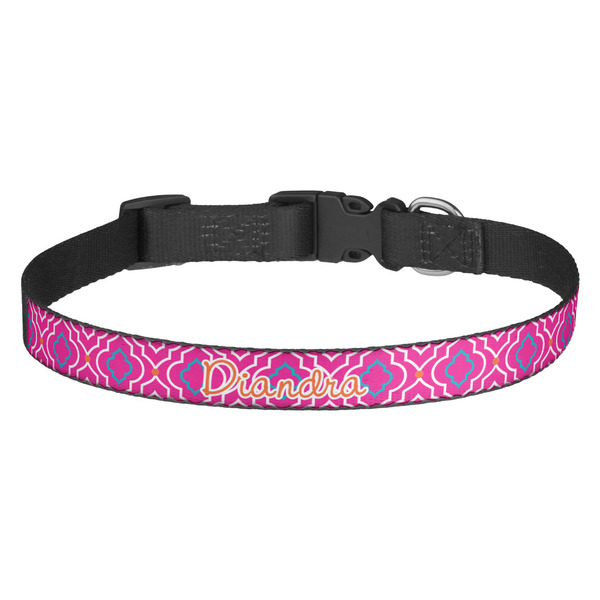 Custom Colorful Trellis Dog Collar - Medium (Personalized)