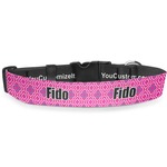 Colorful Trellis Deluxe Dog Collar - Extra Large (16" to 27") (Personalized)