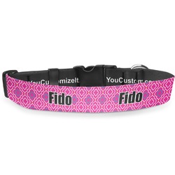 Colorful Trellis Deluxe Dog Collar - Double Extra Large (20.5" to 35") (Personalized)