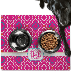 Colorful Trellis Dog Food Mat - Large w/ Monogram