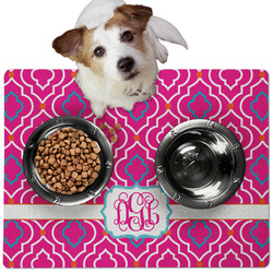 Colorful Trellis Dog Food Mat - Medium w/ Monogram
