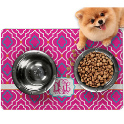 Colorful Trellis Dog Food Mat - Small w/ Monogram