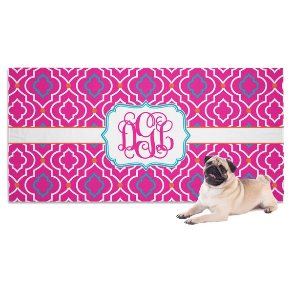 Custom Colorful Trellis Dog Towel (Personalized)