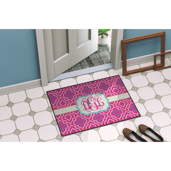 Colorful Trellis Door Mat Lifestyle