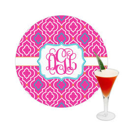 Colorful Trellis Printed Drink Topper -  2.5" (Personalized)