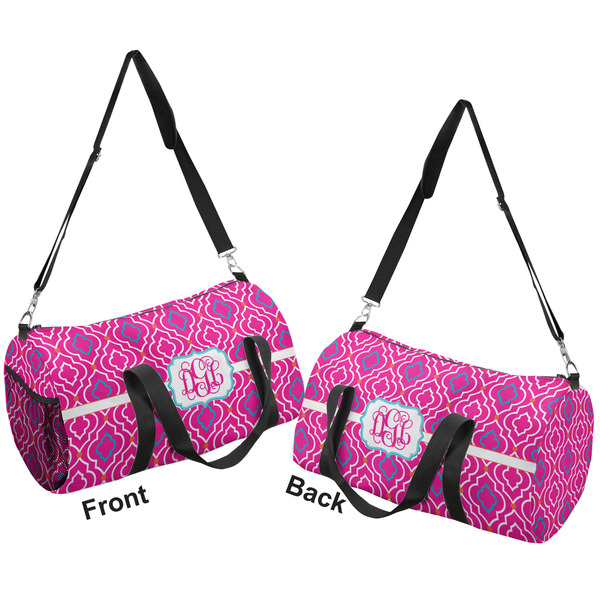 Colorful Trellis Duffle bag large front and back sides