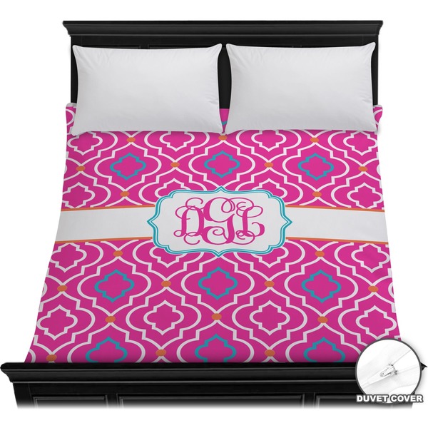 Custom Colorful Trellis Duvet Cover - Full / Queen (Personalized)