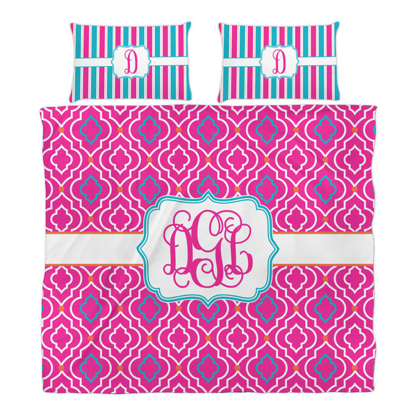 Colorful Trellis Duvet Cover Set - King - Alt Approval