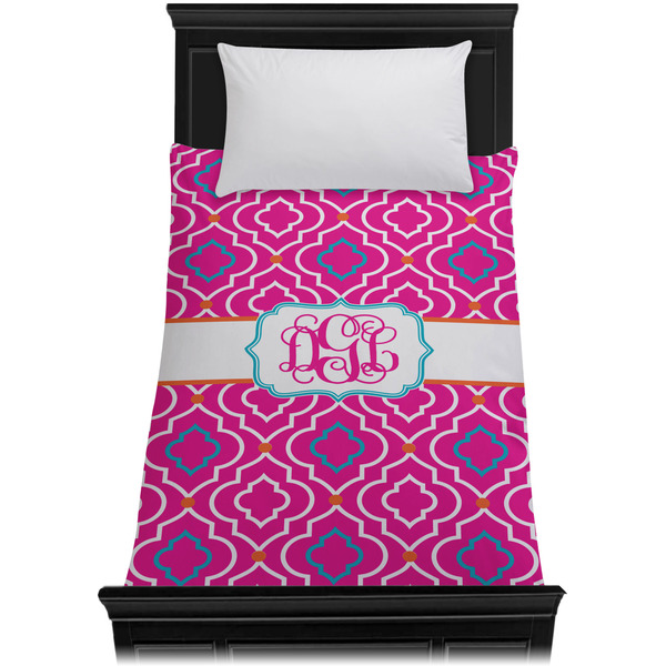Colorful Trellis Duvet Cover - Twin XL - On Bed - No Prop
