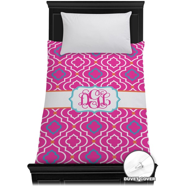 Custom Colorful Trellis Duvet Cover - Twin (Personalized)