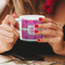 Colorful Trellis Espresso Cup - 6oz (Double Shot) LIFESTYLE (Woman hands cropped)