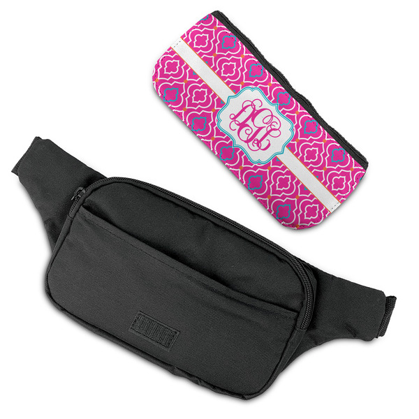 Colorful Trellis Fanny Packs - FLAT (flap off)