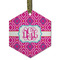 Colorful Trellis Frosted Glass Ornament - Hexagon