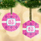 Colorful Trellis Flat Glass Ornament w/ Monogram