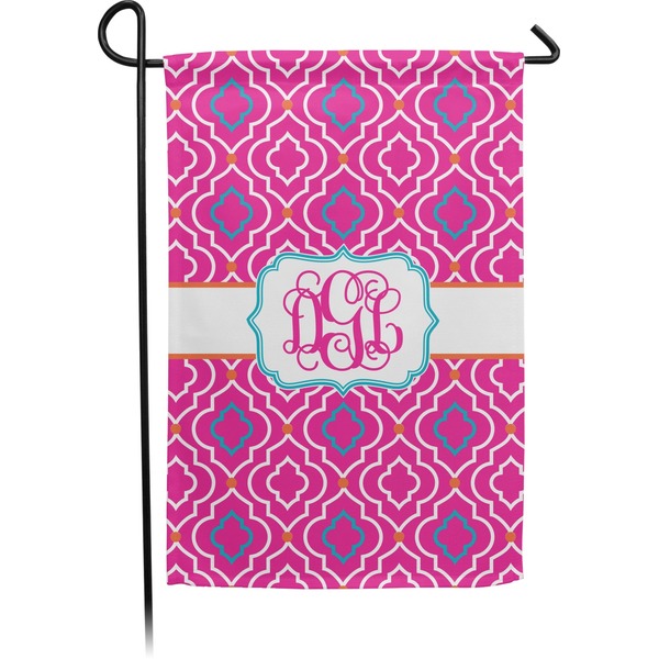 Custom Colorful Trellis Small Garden Flag - Double Sided w/ Monograms