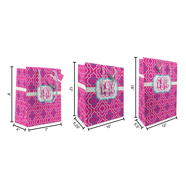 Colorful Trellis Gift Bags - All Sizes - Dimensions