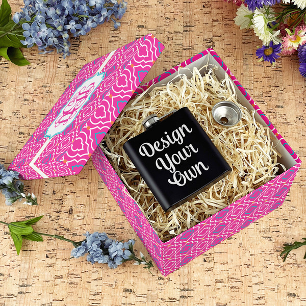 Colorful Trellis Gift Boxes with Lid - Canvas Wrapped - Large - In Context