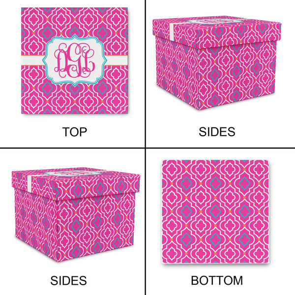 Colorful Trellis Gift Boxes with Lid - Canvas Wrapped - Medium - Approval