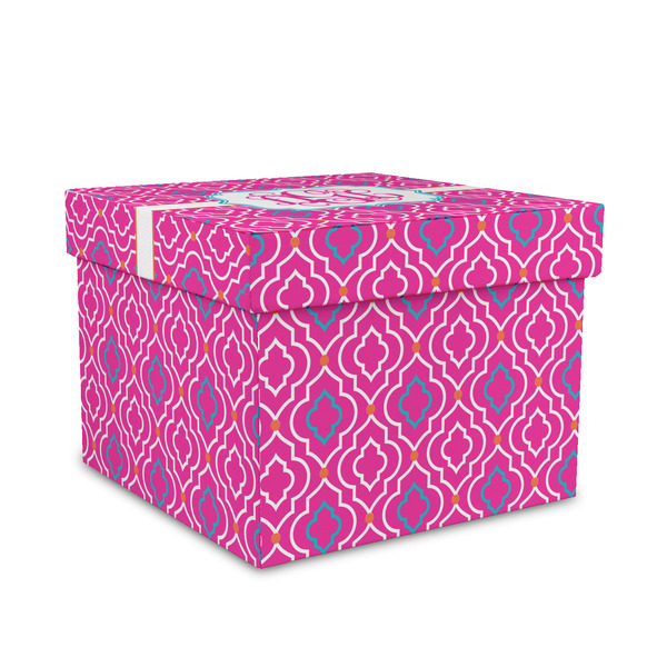 Custom Colorful Trellis Gift Box with Lid - Canvas Wrapped - Medium (Personalized)