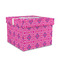 Colorful Trellis Gift Boxes with Lid - Canvas Wrapped - Medium - Front/Main