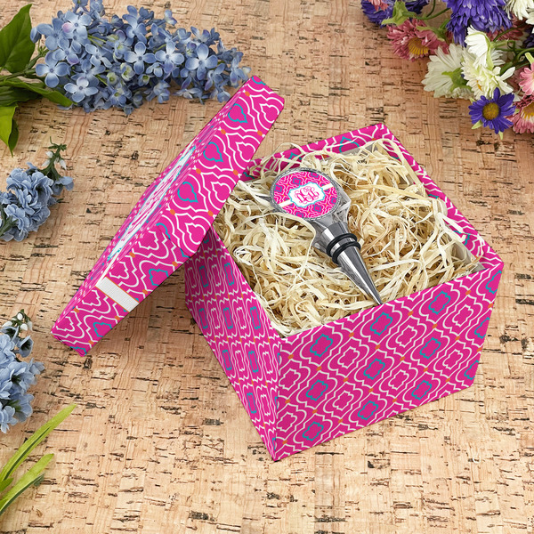 Colorful Trellis Gift Boxes with Lid - Canvas Wrapped - Medium - In Context