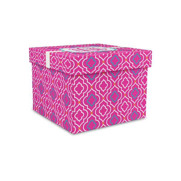 Custom Colorful Trellis Gift Box with Lid - Canvas Wrapped - Small (Personalized)