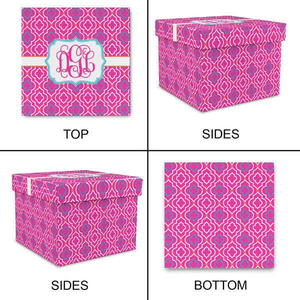 Colorful Trellis Gift Boxes with Lid - Canvas Wrapped - X-Large - Approval