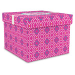 Colorful Trellis Gift Box with Lid - Canvas Wrapped - X-Large (Personalized)