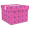 Colorful Trellis Gift Boxes with Lid - Canvas Wrapped - X-Large - Front/Main