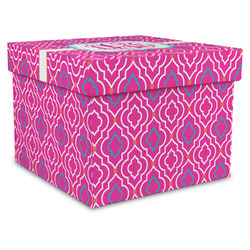 Colorful Trellis Gift Box with Lid - Canvas Wrapped - XX-Large (Personalized)