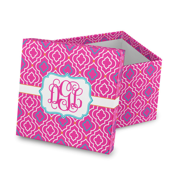 Custom Colorful Trellis Gift Box with Lid - Canvas Wrapped (Personalized)