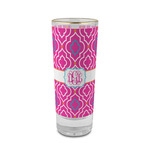 Colorful Trellis 2 oz Shot Glass -  Glass with Gold Rim - Set of 4 (Personalized)