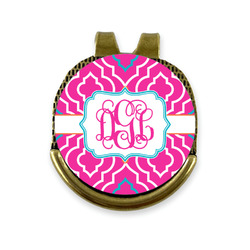 Colorful Trellis Golf Ball Marker - Hat Clip - Gold