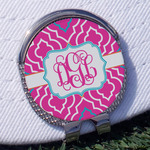 Colorful Trellis Golf Ball Marker - Hat Clip