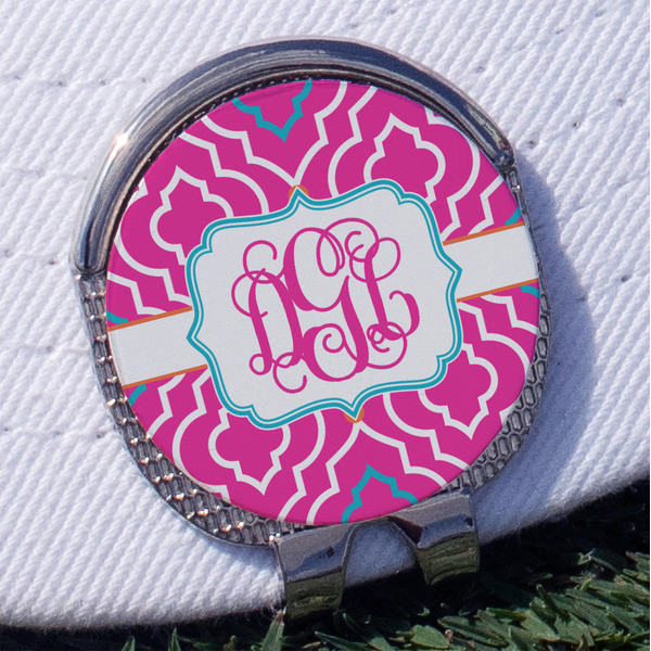 Custom Colorful Trellis Golf Ball Marker - Hat Clip