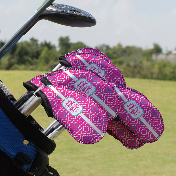 Custom Colorful Trellis Golf Club Iron Cover - Set of 9 (Personalized)
