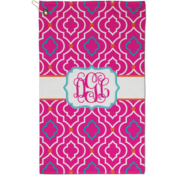 Custom Colorful Trellis Golf Towel - Poly-Cotton Blend - Small w/ Monograms