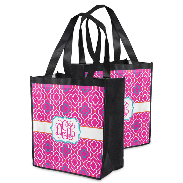 Colorful Trellis Grocery Bag - MAIN