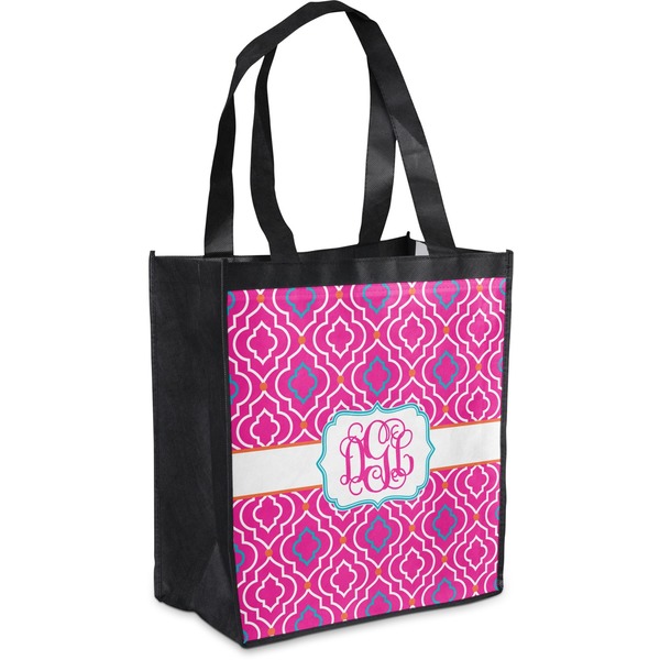 Custom Colorful Trellis Grocery Bag (Personalized)