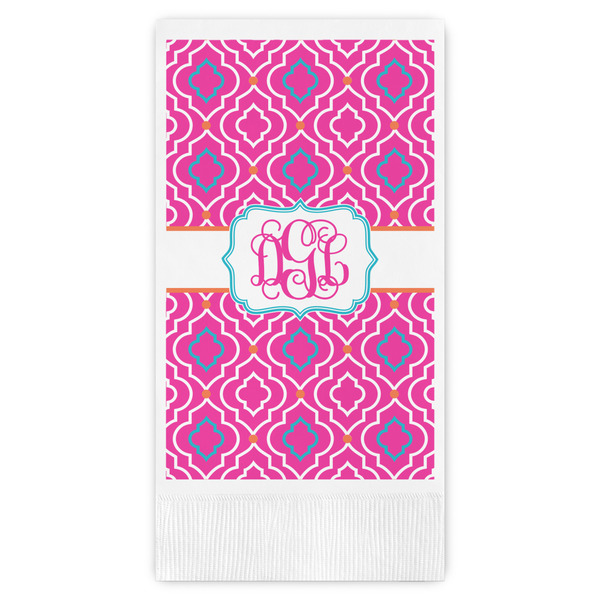 Custom Colorful Trellis Guest Napkins - Full Color - Embossed Edge (Personalized)