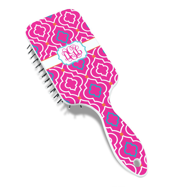 Colorful Trellis Hair Brush - Angle View