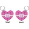 Colorful Trellis  Heart Keychain (Front + Back)