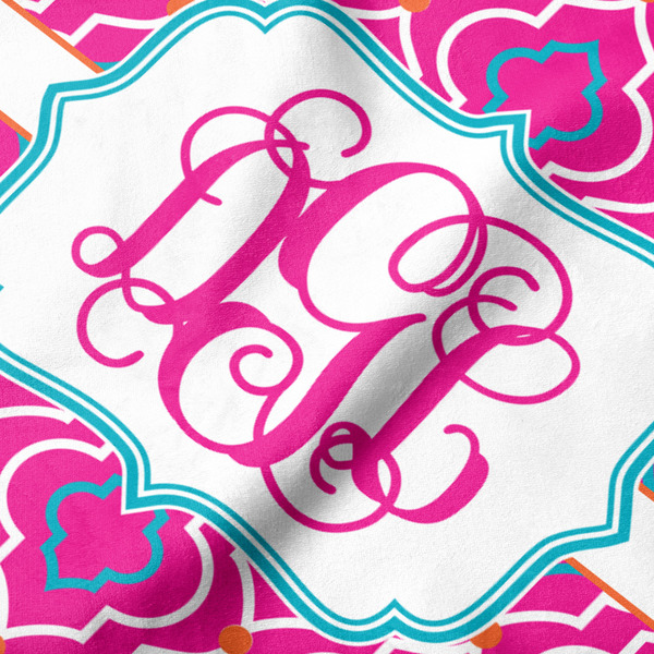 Colorful Trellis Hooded Baby Towel- Detail Close Up